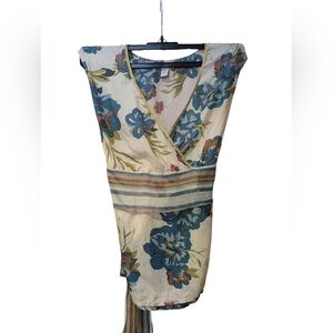 Anthropologie Odille Tie Waist 100% Silk Sleeveless Floral Blouse 4